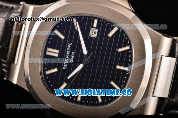 Patek Philippe Nautilus Asia Automatic Steel Case with Black Dial and White Sitck Markers - Click Image to Close
